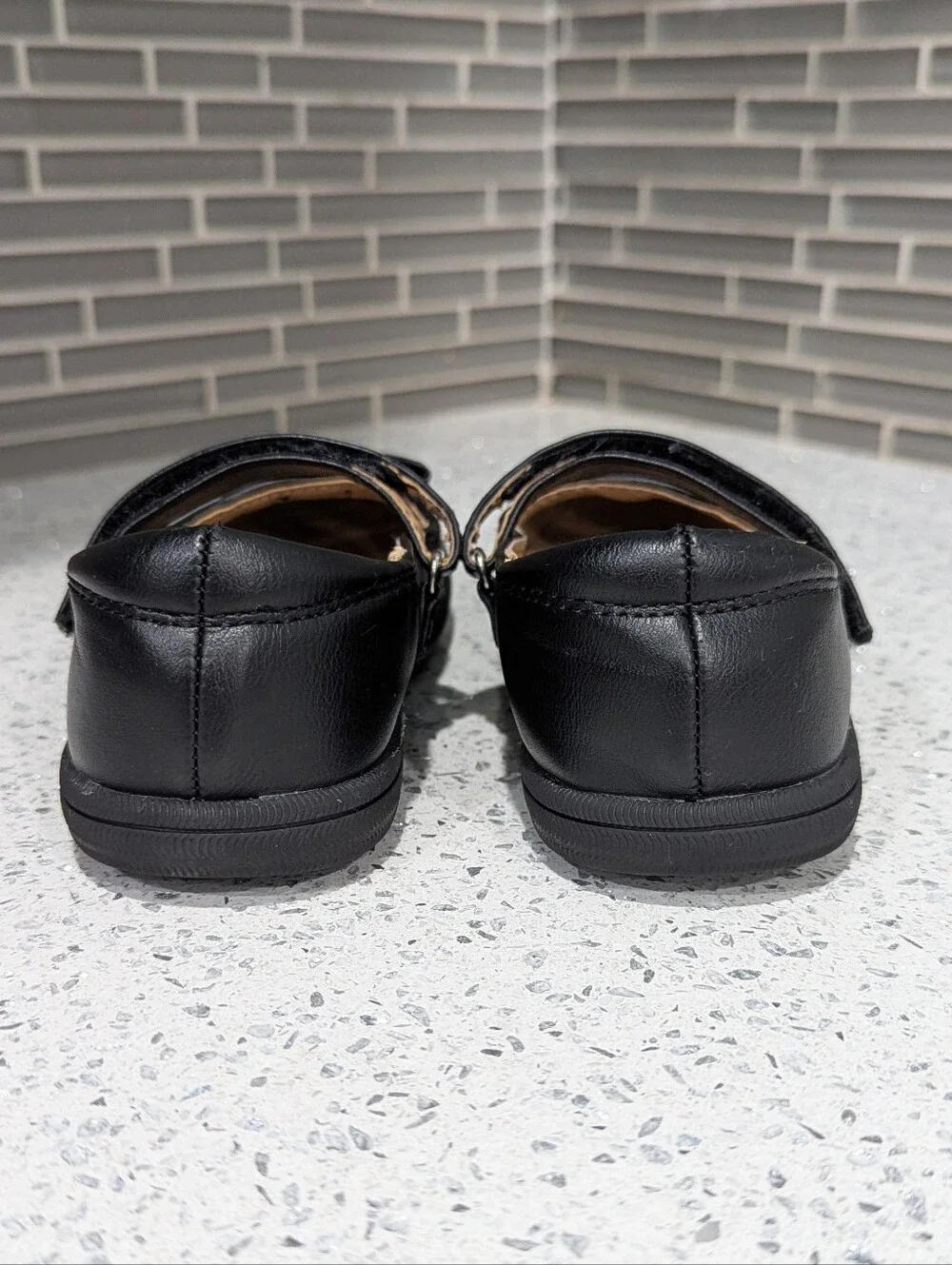 Cat & Jack Kids Black Bow Mary Jane Mj Ballet Flat Shoes Fall Church Girls Sz 12